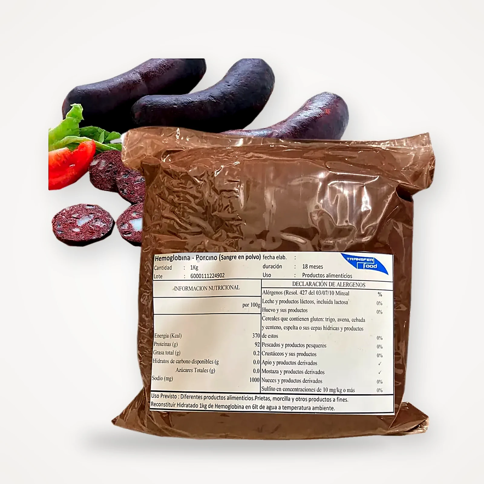 Hemoglobina porcina (sangre en polvo)